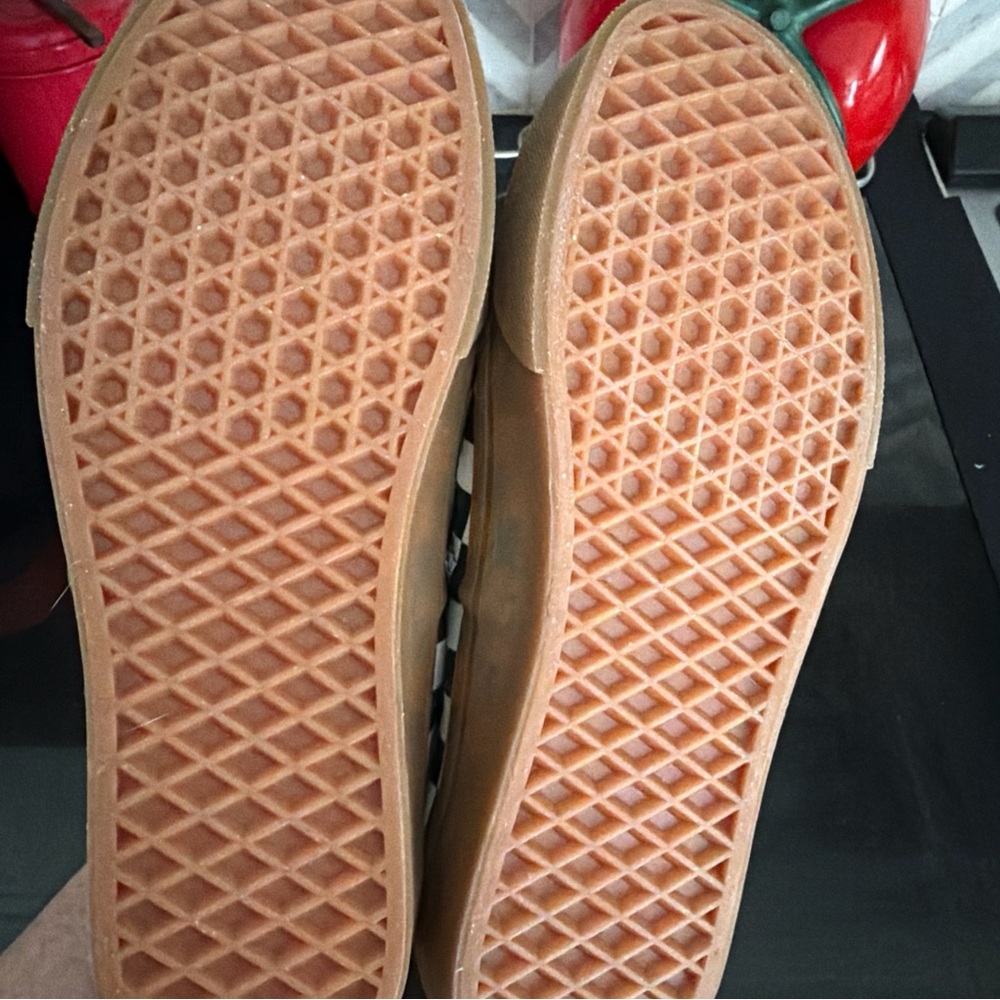 Vans Black and White Checkerboard Sneakers with Gum Sole - Picture 3 of 7